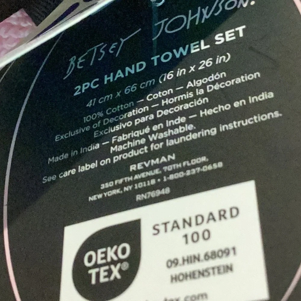 Betsey Johnson Halloween Hand Towel Set. Set of 2.